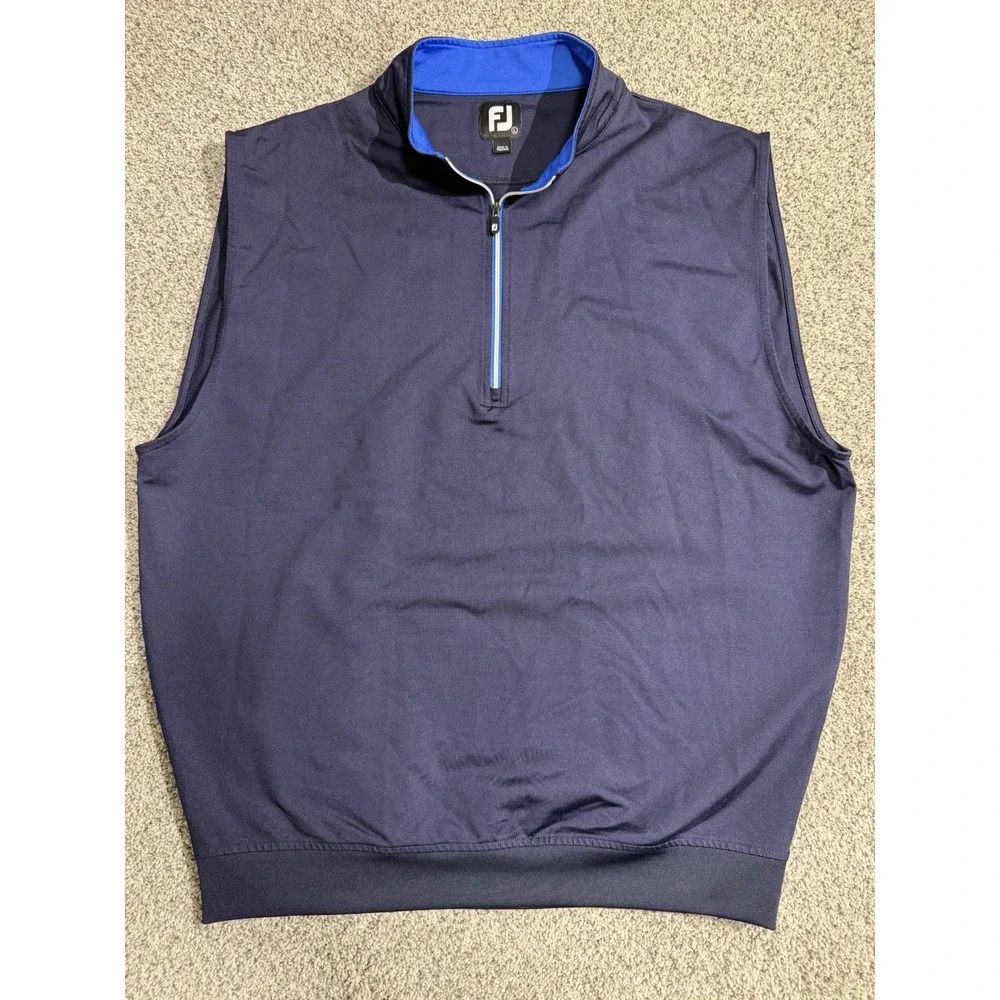 Footjoy FJ 1/4 Zip Golf Vest Navy Blue Men's Size Large